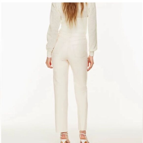 Aritzia Wilfred Melina Birch White Faux Leather High Rise Straight Leg Pant - Picture 13 of 13